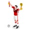 Soccer Winner Player Athlete Sports Icon Set.3D Isometric Soccer Winer Team Players.Olympics Sporting International Competition Ch