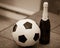 Soccerball and champagne