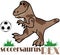Soccersaurus Rex Soccer Playing Dinosuar Isolated on White with Clipping Path Sublimation Design for Kids
