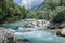 Soce river valley in Slovenian Alps