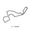 Sochi circuit, Russia. Motorsport race track vector map