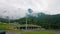 Sochi, Russia-June 19, 2020: Beautiful landscape in Sochi-mountains in the clouds at a height