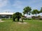 Sochi, Russia - May 31. 2018. Garden sculpture african elephant in Sochi Park Hotel