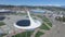 SOCHI, RUSSIA Sochi Olympic Fire Bowl in the Olympic Park Aerial. Sochi Olympic Fire Bowl in the Park. Central stella