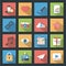 Socia media web flat icons set with longshadow