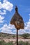 Sociable weaver nest on a telephone pole