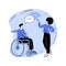 Social adaptation of disabled people abstract concept vector illustration.