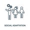 Social Adaptation line icon. Monochrome simple Social Adaptation outline icon for templates, web design and infographics