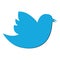 Social Bird icon on background. Modern flat twitter pictogram, business, marketing, internet concep