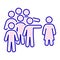 Social bullying color line icon. Harassment, social abuse and violence. Isolated vector element. Outline pictogram for web page,