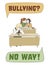 Social bullying poster. Violence policy. Girls rumoring in school.