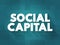 Social Capital - networks of relationships among people who live and work in a particular society, enabling that society to