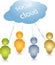 Social cloud people connection illustration