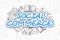 Social Commerce - Doodle Blue Text. Business Concept.