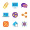 Social and connect colored trendy icon pack 1. Vector