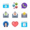 Social and connect colored trendy icon pack 2. Vector