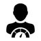 Social credit icon score meter vector male user person profile avatar symbol for in a glyph pictogram