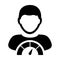 Social credit system icon score meter vector male user person profile avatar symbol for in a glyph pictogram