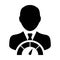 Social credit system icon score meter vector male user person profile avatar symbol for in a glyph pictogram