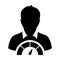 Social credit system icon score meter vector male user person profile avatar symbol for in a glyph pictogram