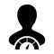 Social credit system icon score meter vector male user person profile avatar symbol for in a glyph pictogram