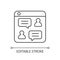 Social discussion platforms linear icon