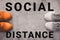 Social distance concept. Two person stay away each other keeping distance, to protecting from global coronavirus covid-19 spread