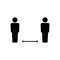 Social distance icon symbol simple design