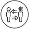 Social Distance Icon to prevent from coronavirus from infected person