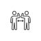 Social distance meeting line icon