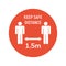 Social distance meter icon. Keep distance corona virus safe quarantine. Coronavirus safety sign