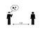 Social distance, stick figure isolated symbols of people