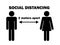 Social Distancing 2 meters apart Man Woman Stick Figure. Pictogram Illustration Depicting Social Distancing during Pandemic