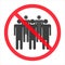 Social distancing - ban on gathering - prohibition of assembly symbols for two, three, four, five or more people