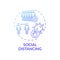 Social distancing concept icon