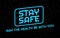 Social distancing creative background. Stay safe, stay home positive typography banner in an epic space style. Vector illustration
