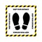 Social distancing. Footprint sign. Keep the 2 meter distance. Coronovirus epidemic protective. Vector