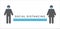 Social distancing icon. Keep the 1-2 meter distance. Coronovirus epidemic protective. Vector