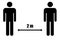 Social distancing illustration. Quarantine measures sign. Coronavirus.