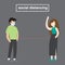 Social distancing, keep distance in public society people to protect from COVID-19 coronavirus outbreak spreading concept, busines