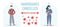 Social Distancing Quarantine, people surrounded by viruses. Social Distancing keeping distance for infection risk and disease