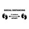 Social Distancing Two Footprints 2m Apart. Two Meters Apart Social Distancing Preventive Measures Feet Foot Sign Diagram During Vi