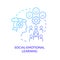 Social emotional learning blue gradient concept icon