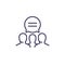 social equality line icon on white