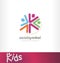 Social events logo concept. Kids network logo. Society rallies of similar interests sign symbol or icon. Social community meeting