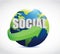 Social globe sign illustration design