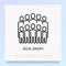 Social groups thin line icon. Modern vector illustration