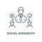 Social hierarchy vector line icon, linear concept, outline sign, symbol