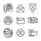 Social Icon Set Black And White Illustration