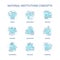 Social institutions turquoise concept icons set